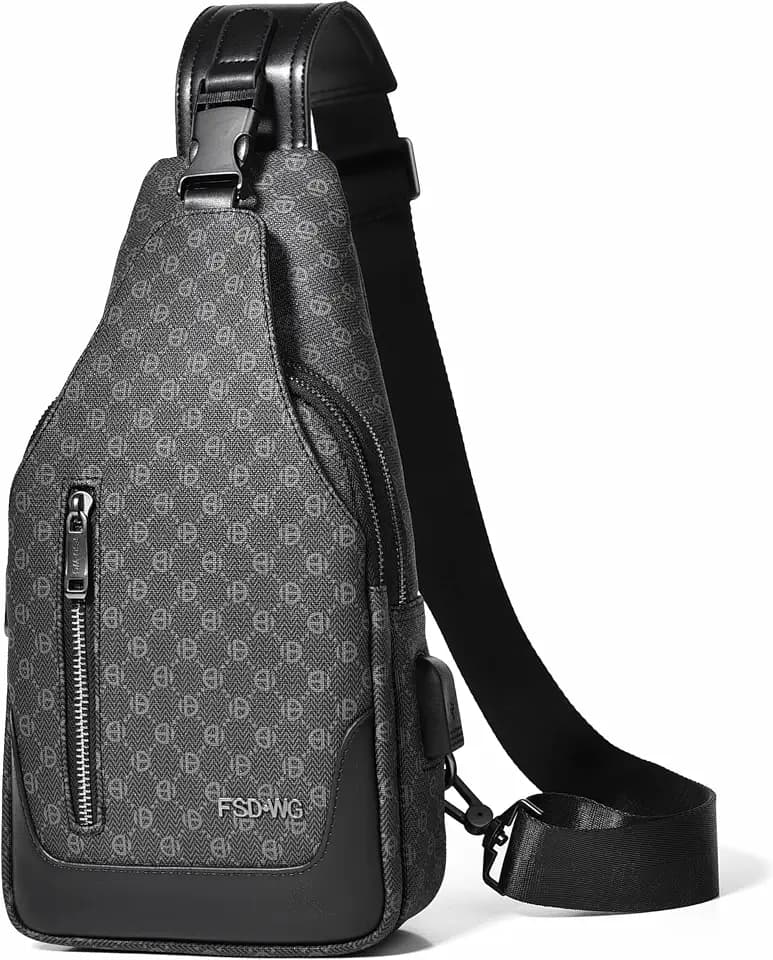 FSD. WG sling Backpack for Men Chest Bag Crossbody Shoulder Bags Travel Hiking Bag Purse for Men with Water Resistant