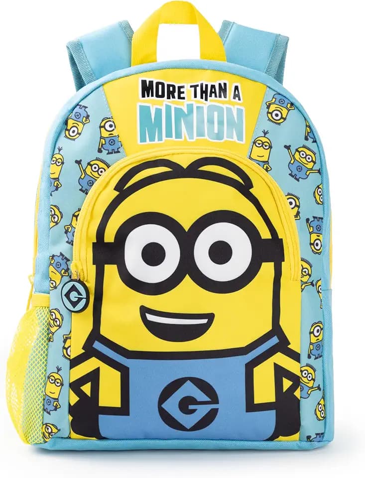 Minions Dave Boys Blue Yellow Backpack Rucksack Adjustable Straps Character Print School Sports Bag Organised Storage