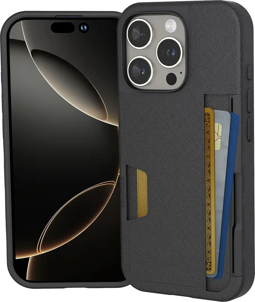 Smartish iPhone 16 Pro Wallet Case Card Holder, Wallet Slayer V2, Black