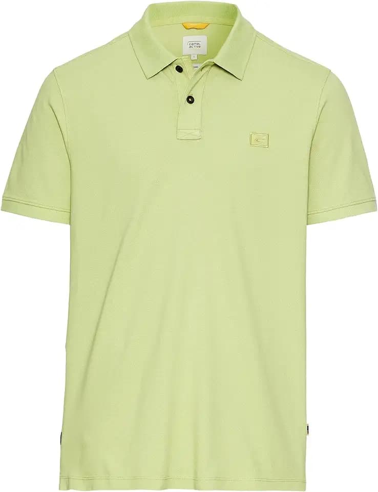 camel active Herren Kurzarm Poloshirt aus Baumwolle