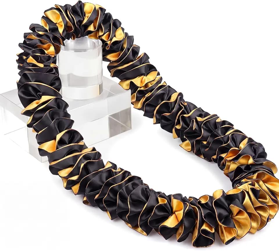 Suncalla 47.2'' Graduation Ribbons Leis Class of 2026 Grad Leis Hawaiian Flower Ribbons Necklaces Double Braided Garland Gift for Man Woman Graduation Party Supplies