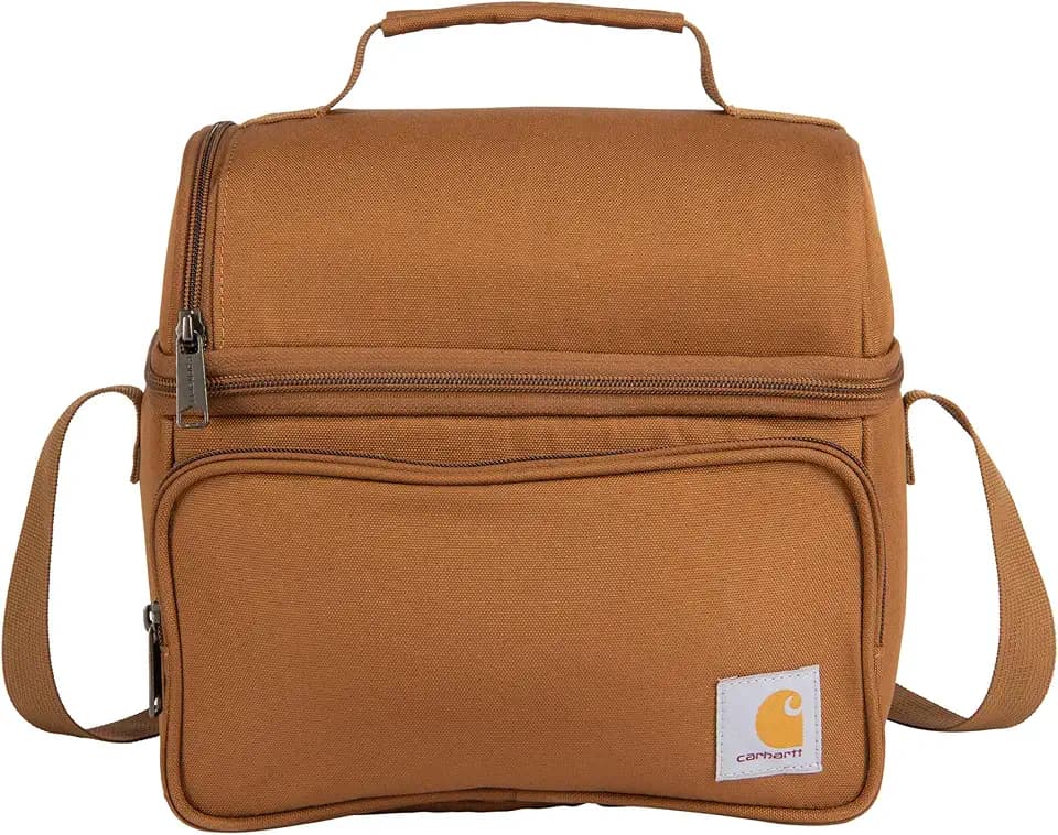 Carhartt Camping Cooler, Worksite Lunch Box, Soft Shell Lunch Bag for Construction Sites, Work and Everyday Use, Brown