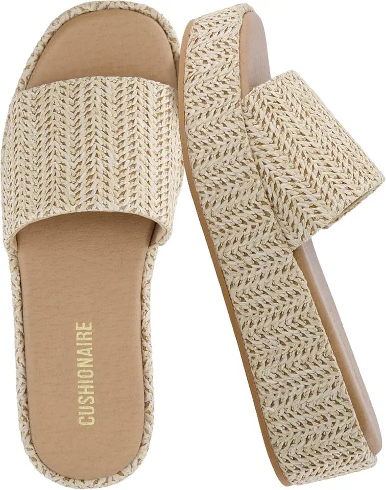 CUSHIONAIRE Women's Kudos Platform Slide Sandals