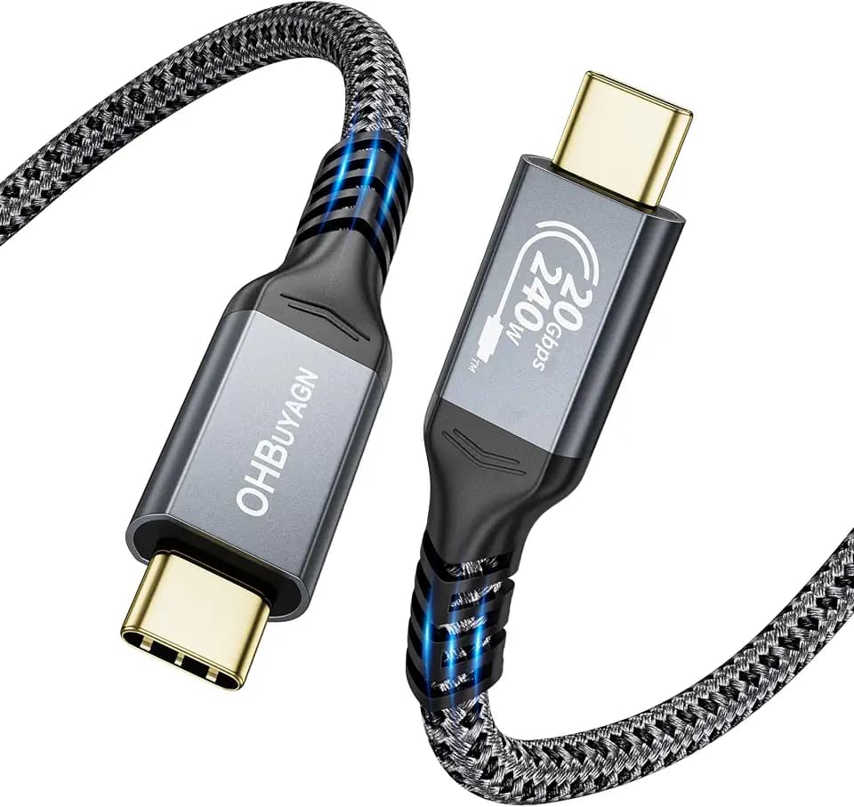USB C auf USB C Kabel 240W 2M, 20Gbps Datenübertragung 4K Videoübertragung, USB 3.2 Gen2x2 Ladekabel Schnellladen USB Typ C Kabel Kompatibel mit iPhone 15, MacBook Pro/Air, Samsung Galaxy S22/21/20