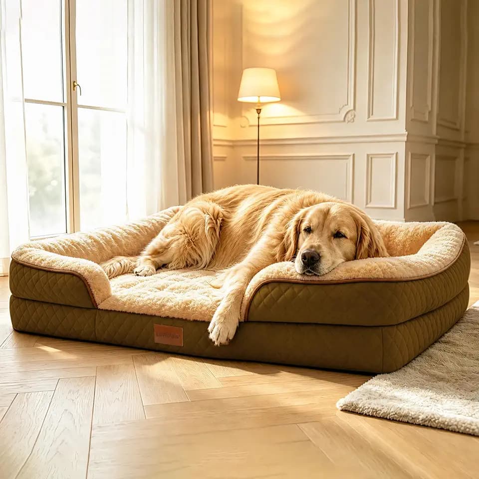 Large Dog Sofa Bed with Reusable Potty Pad - 44.5" x 33.5" x 6.7" Brown