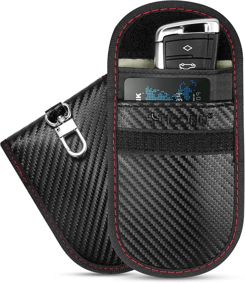 TICONN 2PK Faraday Bag for Car Key Fob, Anti-Theft NFC RFID Blocking Pouch