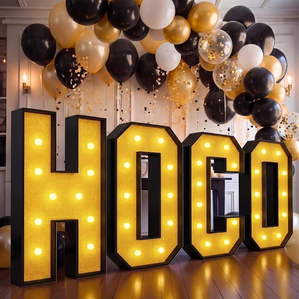 Aurelema 4 Pcs 4 ft HOCO Decorations 2026 Homecoming Light up Letters