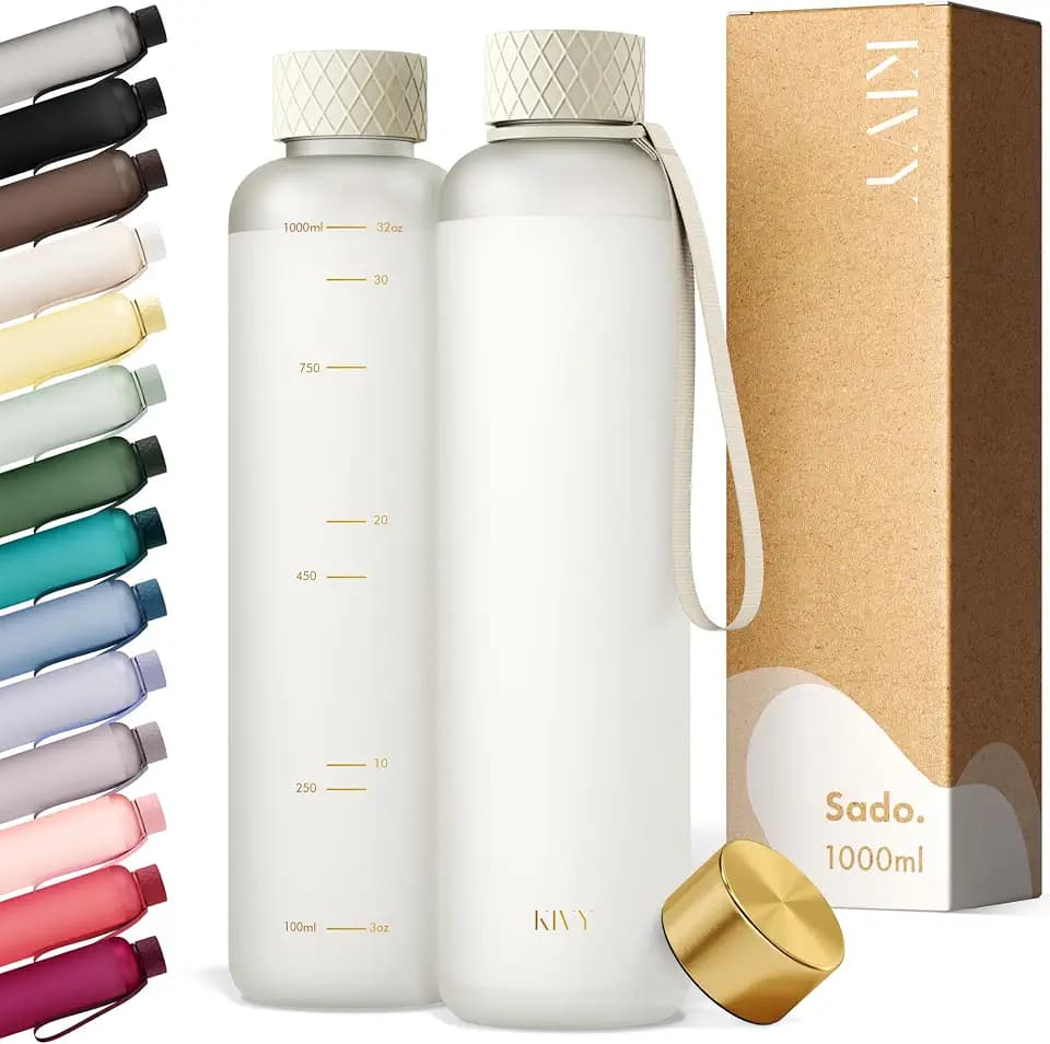 KIVY Trinkflasche 1l aus Tritan - Kohlensäure geeignet & Auslaufsicher