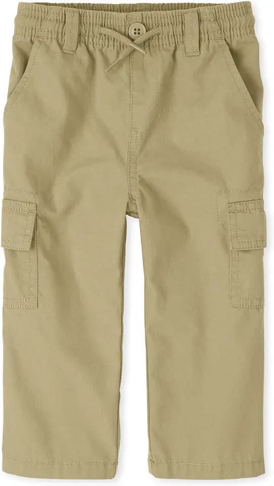 The Children's Place boys Pull On Slim Cargo Pants, Flax, 14 husky