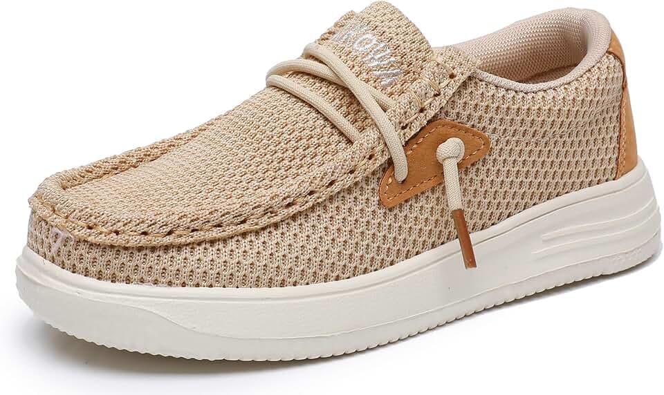 Apakowa Kids Boys Girls Loafers Slip-On Casual Walking Boat Dress Shoes
