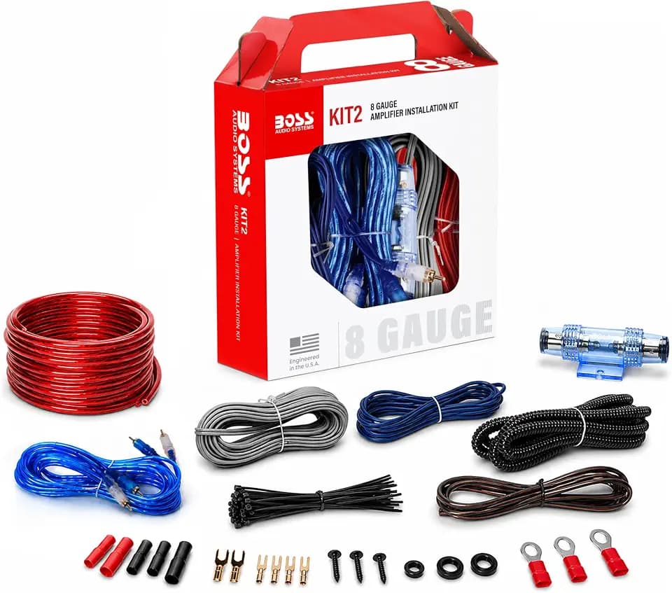 BOSS Audio Systems KIT2 8 Gauge Car Amplifier Installation Wiring Kit