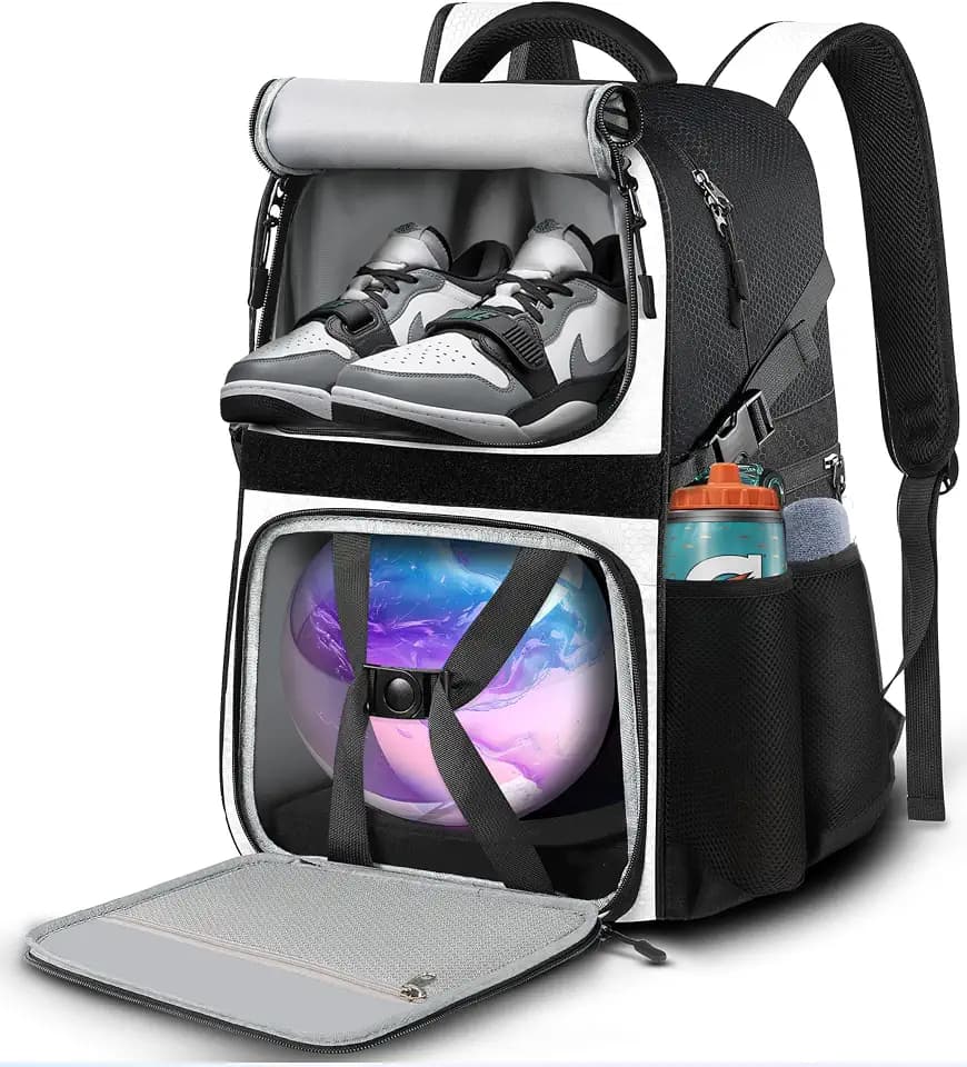 LOINTET Bowling Ball Bag, Single Bowling Backpack with Shoe Totes Bag Up to Size 16, Padded Ball Holder Bag, Accessories Gifts for Lovers/Player, Black