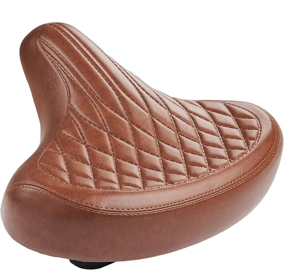 Wide Bike Seat for Men and Women Comfort - Oversized Soft Padded Bike Saddle Replacement for Cruiser, Vintage Classic City Bikes, Peloton, Ebike, Waterproof Bicycle Seat Cushion