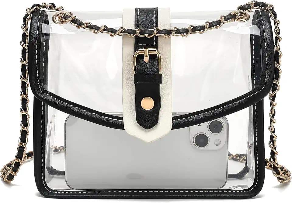 NEOREAL Direct 2 in 1 Clear Purse for Concert Sport, Stadium Approved Clear Crossbody Bag Handbag for Women