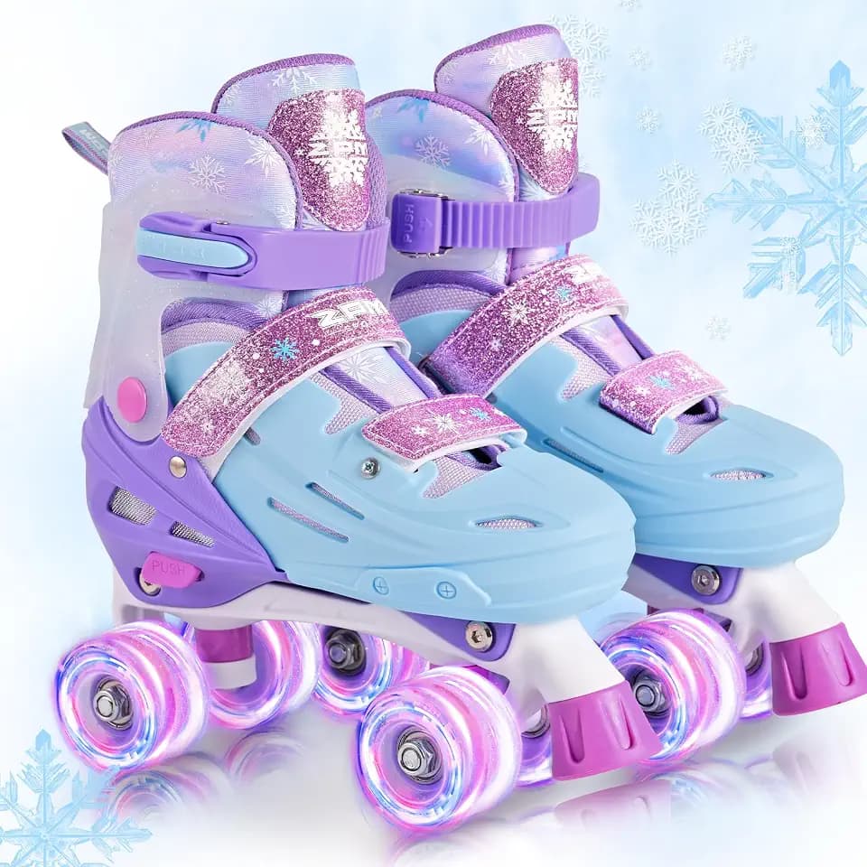 2PM SPORTS Adjustable Girls Roller Skates for Kids with Light Up Wheels