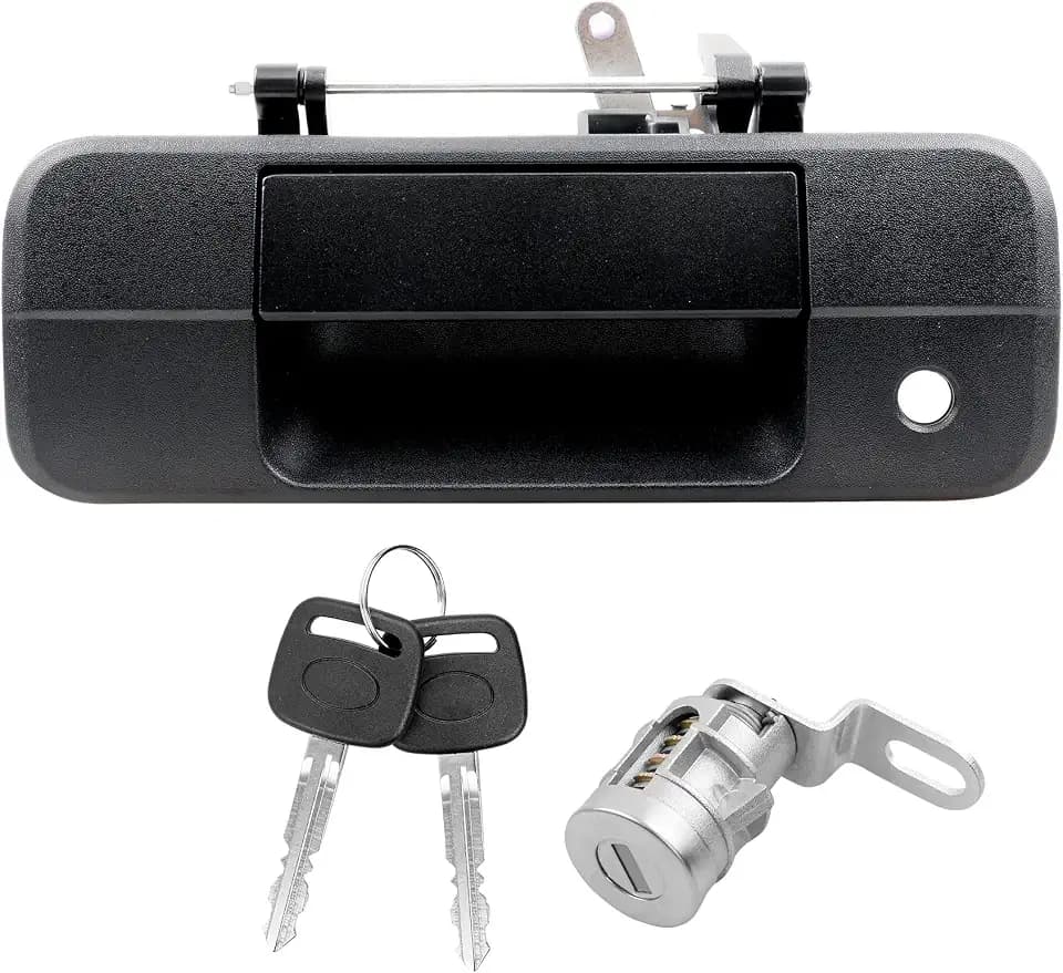 Gledewen 81213 Upgarde Metal Tailgate Handle Compatible with 2007-2013 Toyota Tundra, Liftgate Latch Handle with Key Lock Cylinder, Replaces# 69090-0C040, 690900C040