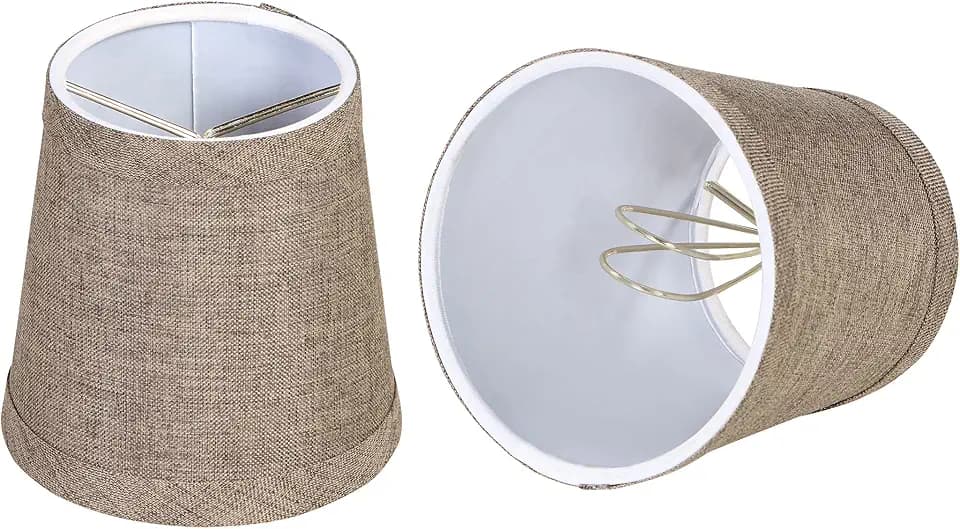 Aspen Creative 51013-2, Empire Clip-On Chandelier Lamp Shade, Iron, 3" Top x 4" Bottom x 4" Slant Height, Set of 2