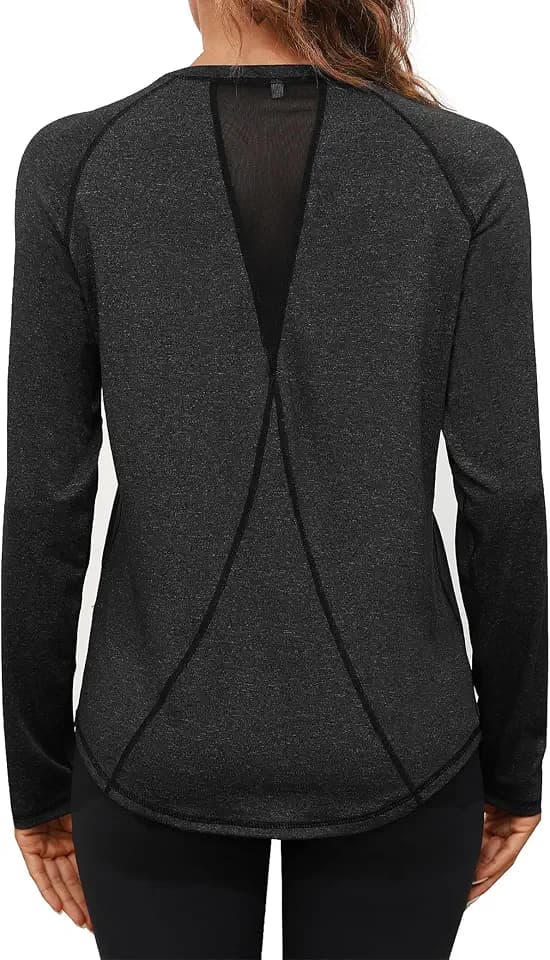 Gyabnw Damen UV Shirt UPF 50+ Sportshirt Langarm Mesh Rücken Atmungsaktives