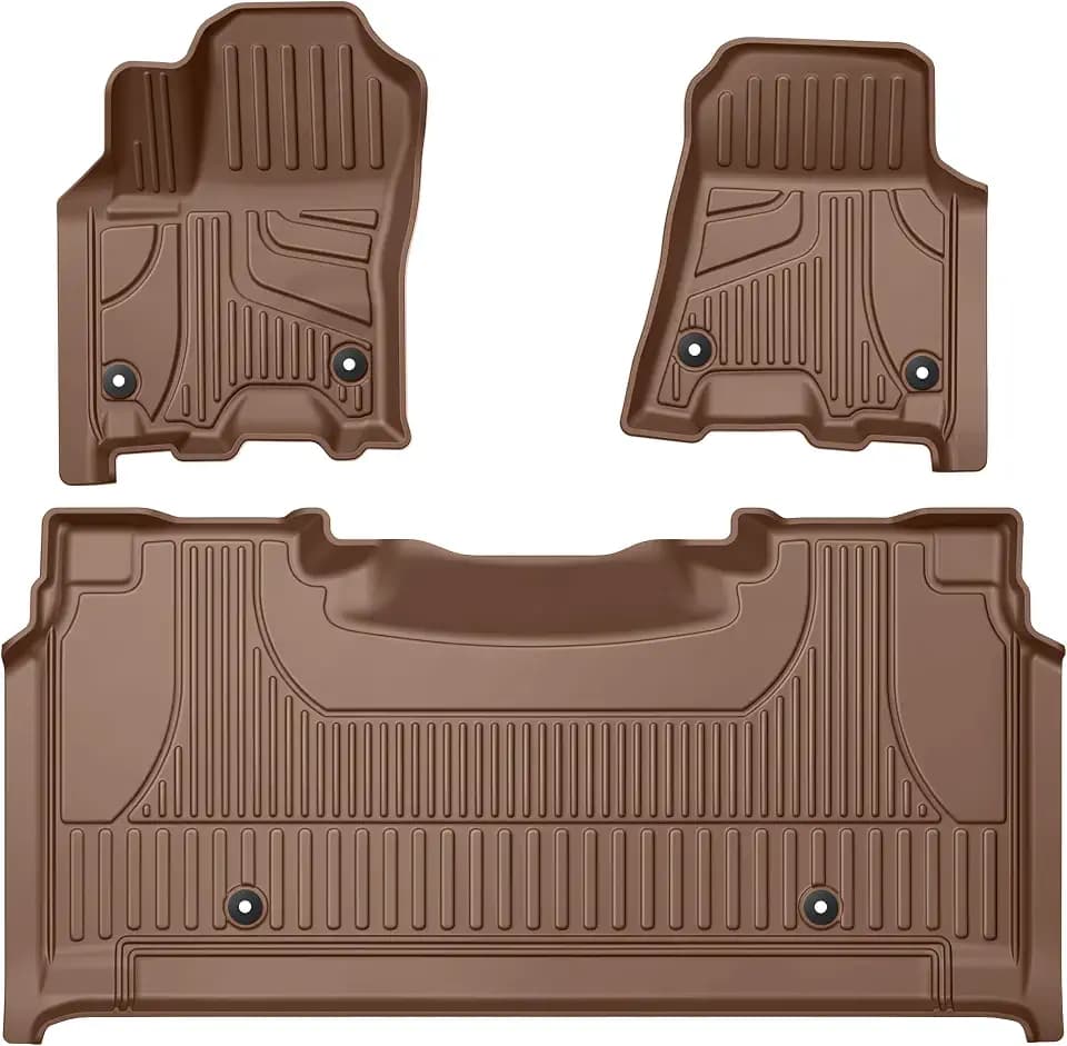 Floor Mats Fit for Dodge Ram 1500/1500 RHO 2027 2026 2025 Crew Cab, Brown