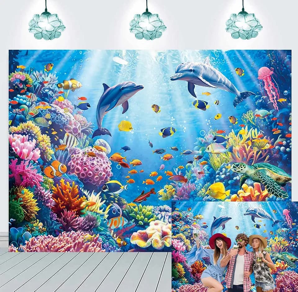 Under The Sea Backdrop Coral Reef Ocean Theme Birthday Baby Shower Decor