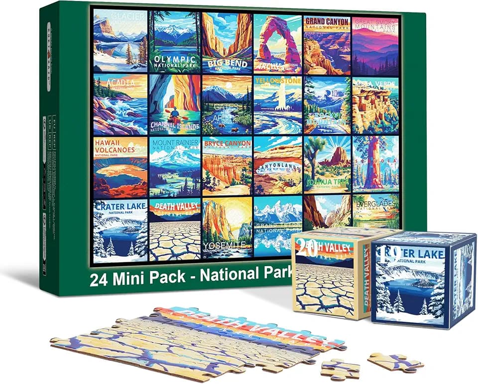 National Parks, 24 Mini Pack Daily Puzzle, 1000 Pieces, Advent Calendar