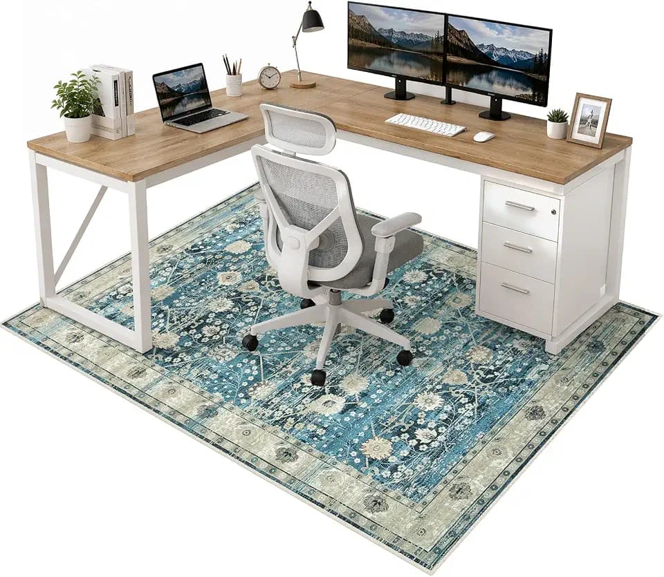 Anidaroel Home Office Chair Mat for Hardwood Floor, 48"x60" Office Chair Rug Protector for Rolling Chair, Computer Gaming Chair Mat, Low Pile Carpet Floor Chair Mat