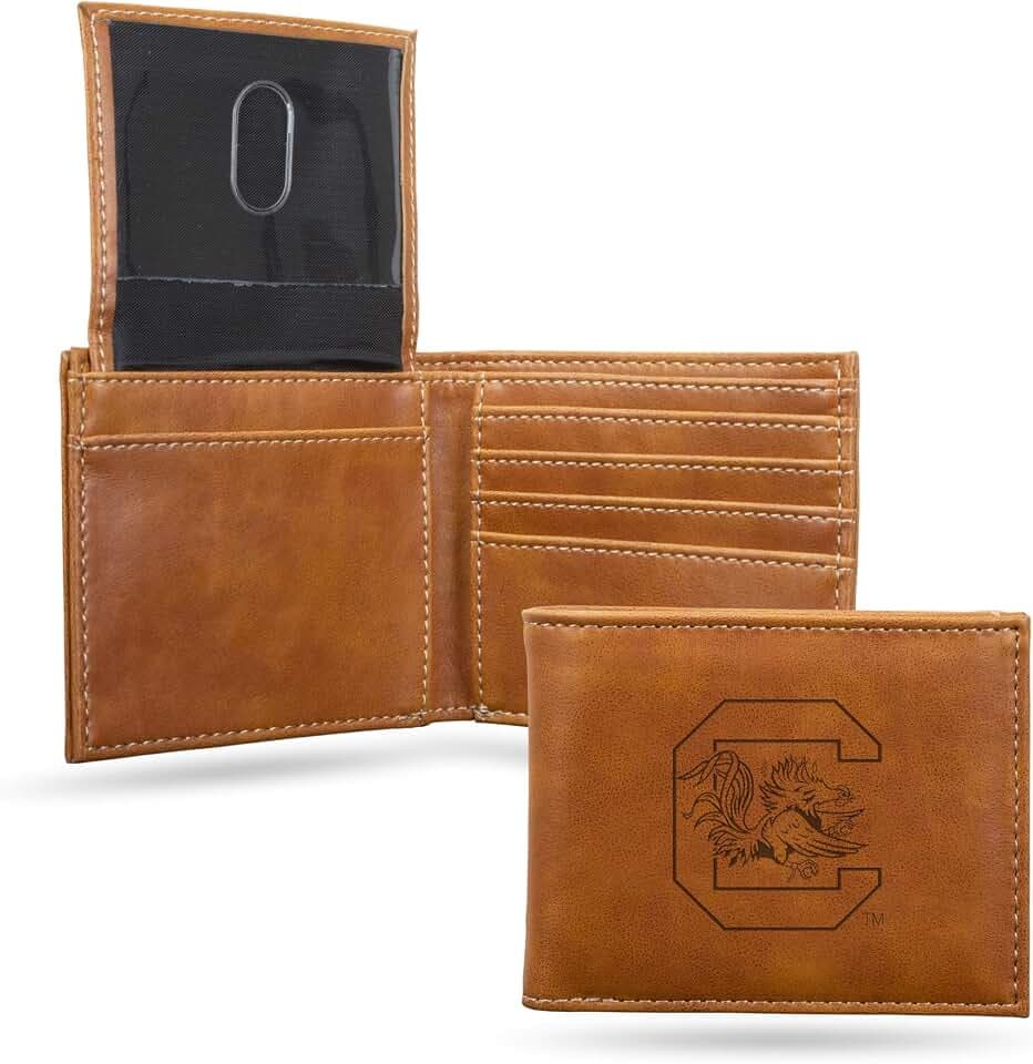 Rico Industries NCAA Laser Engraved Billfold Wallet Laser Engraved Bill-fold Wallet - Slim Design - Great Gift