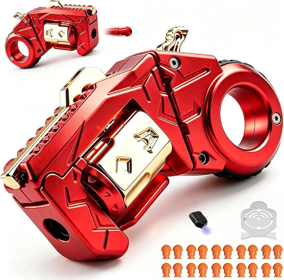 Metal Fidget Toys Adults Gun,EDC Finger Slider Gun Dual-Mode Transformation, 4.33 in Alloy Metal Mini Cool Spinner Stress Reduction Toys, Help Relieve Stress Gadget