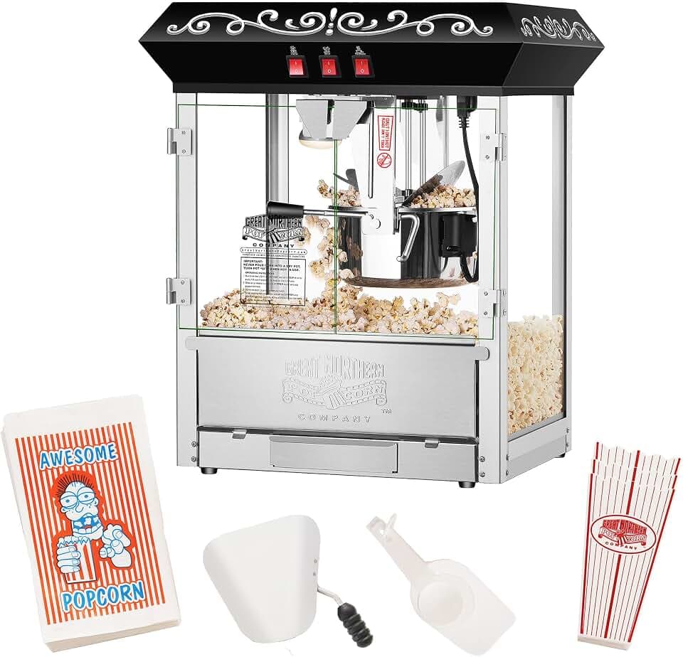 Great Northern Popcorn Perfect Popper 10oz Popcorn Machine, Black