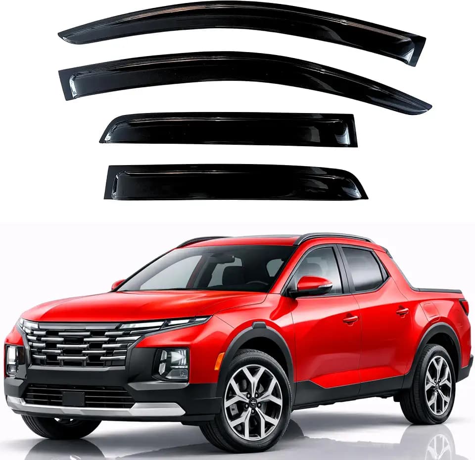 KPY Rain Guards Fit for 2022-2026 Hyundai Santa Cruz, Out-Channel Window Visors Vent Wind Deflectors 4PC, Truck Accessories for 22-26 Santa Cruz