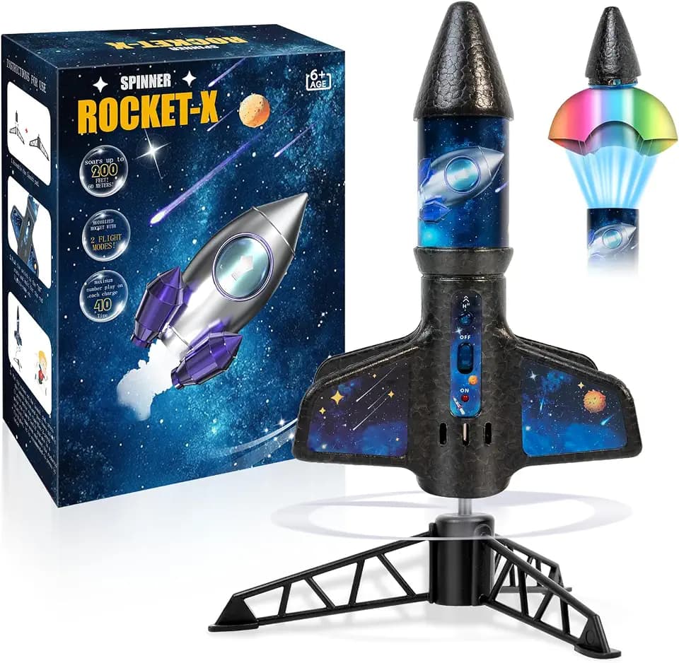 Rocket Launcher for Kids -200 Feet of Flight Altitude, Auto Electric Rocket