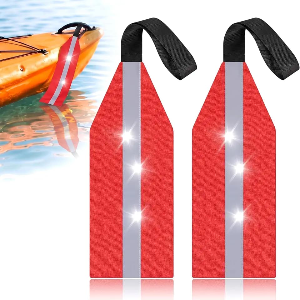 Frienda 2 Pcs Safety Kayak Flag with Webbing
