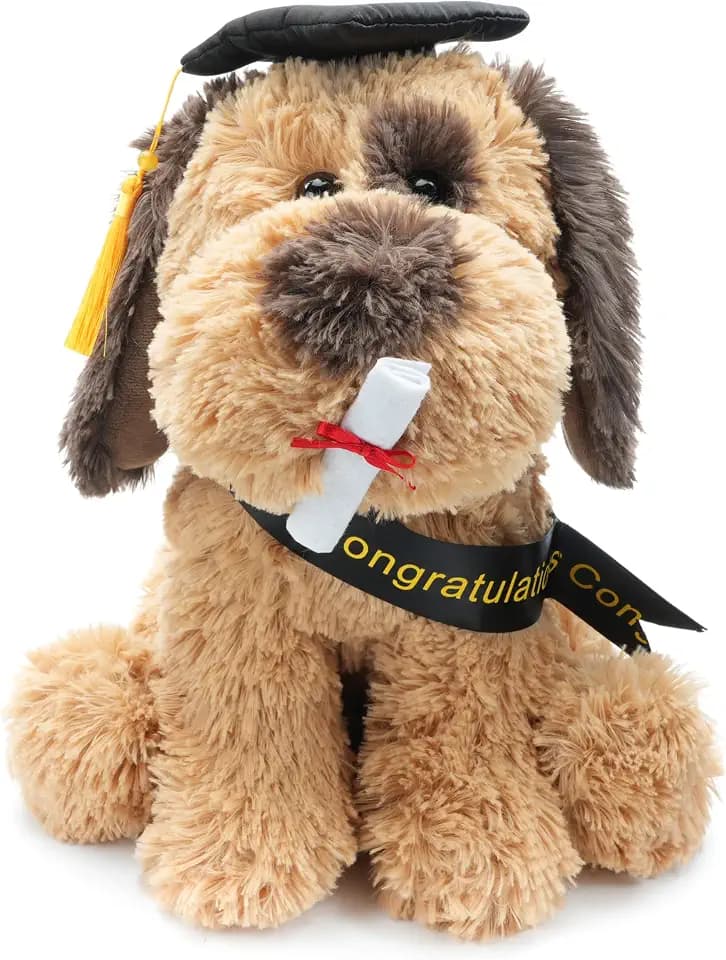 WEIGEDU Graduation Dog Puppy Stuffed Animal Plush Toy, 12"