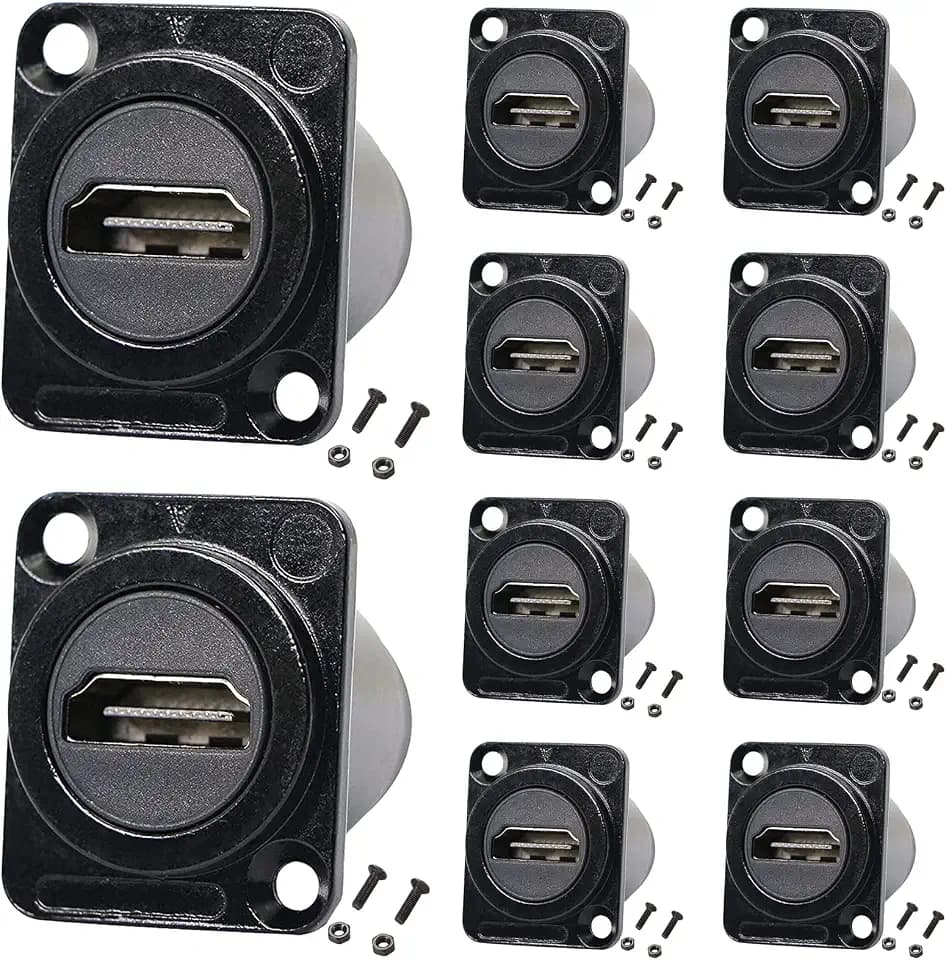 PENGLIN 10PCS HDMI Panel Mount Coupler, HDMI D-Type Pass Through Connector