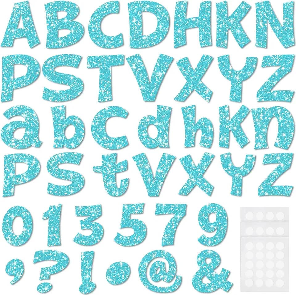 Colarr 216 Pcs Glitter Bulletin Board Letters 4 Inch for Classroom