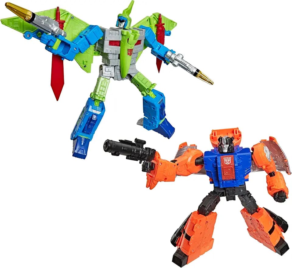 Transformers Age of The Primes 8 Inch Action Figure Leader Class 2-Pack - G2 Dinobot Swoop and G2 Dinobot Sludge