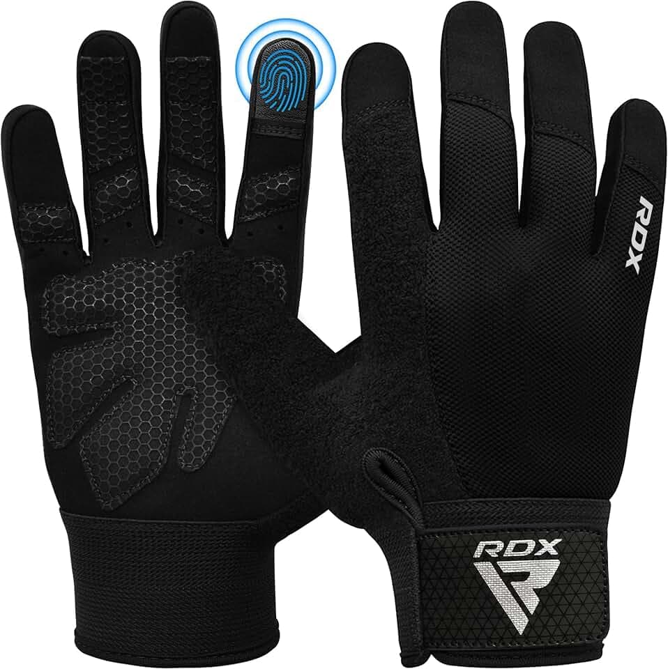 RDX Fitness Handschuhe Vollfinger Damen Herren, Gewichtheben Touchscreen Trainingshandschuhe, Bodybuilding Krafttraining Workout Gym Weight Lifting Gloves Powerlifting Kraftsport Griff Radfahren Sport