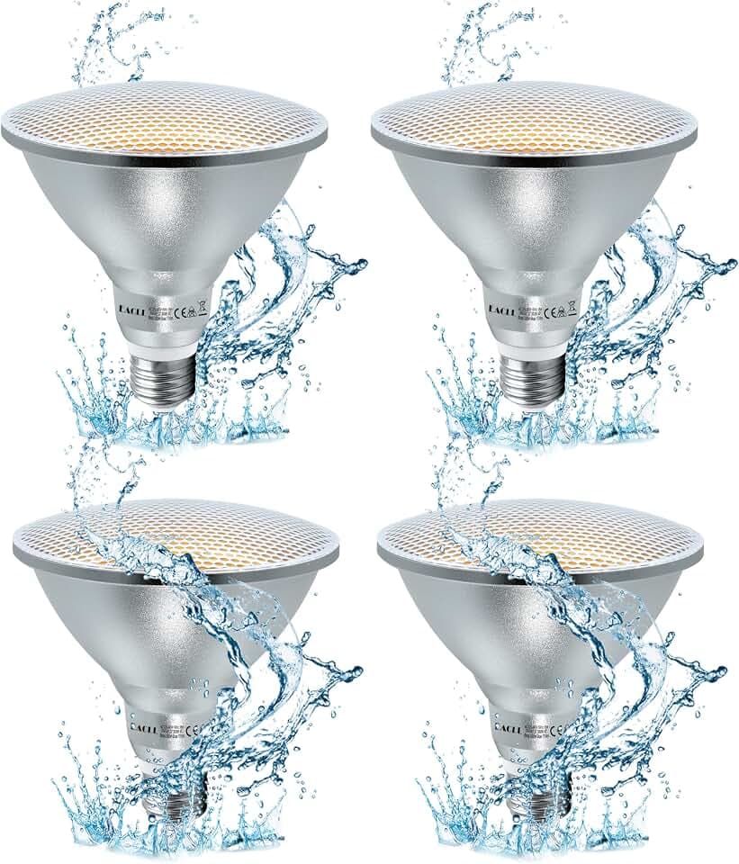 EACLL E27 PAR38 LED Warmweiß 18W Ersetzt 120W Halogen Glühlampe, 4er-Pack. 1700 Lumen 3000K Leuchtmittel, AC 230V Flimmerfrei Energiesparlampe, IP65 Lichtwinkel 60° Reflektorlampen Nicht Dimmbar
