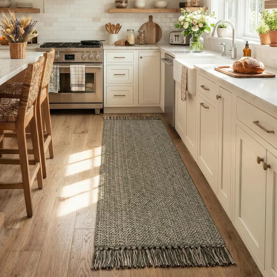 Collive Boho Kitchen Runner Rug 2' x 6', Modern Farmhouse Bathroom Mat