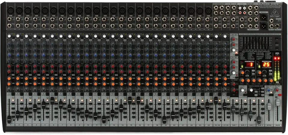 Behringer EURODESK SX3242FX Studio/Live-Mixer mit 32 Eingängen und 4 Bussen, ultra-rauscharmem Design, XENYX-Mikrofonvorverstärkern, britischem EQ und dualem Multi-FX-Prozessor