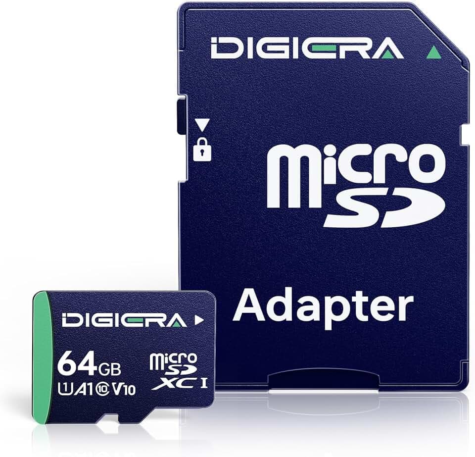 DIGIERA 64GB CT100 microSDXC UHS-I Memory Card with Adapter - up to 100MB/s, C10, U1, V10, Full HD, A1, Micro SD Card for Smartphones, Tablets, Cameras, Gaming Consoles, and Drones (1 Pack)