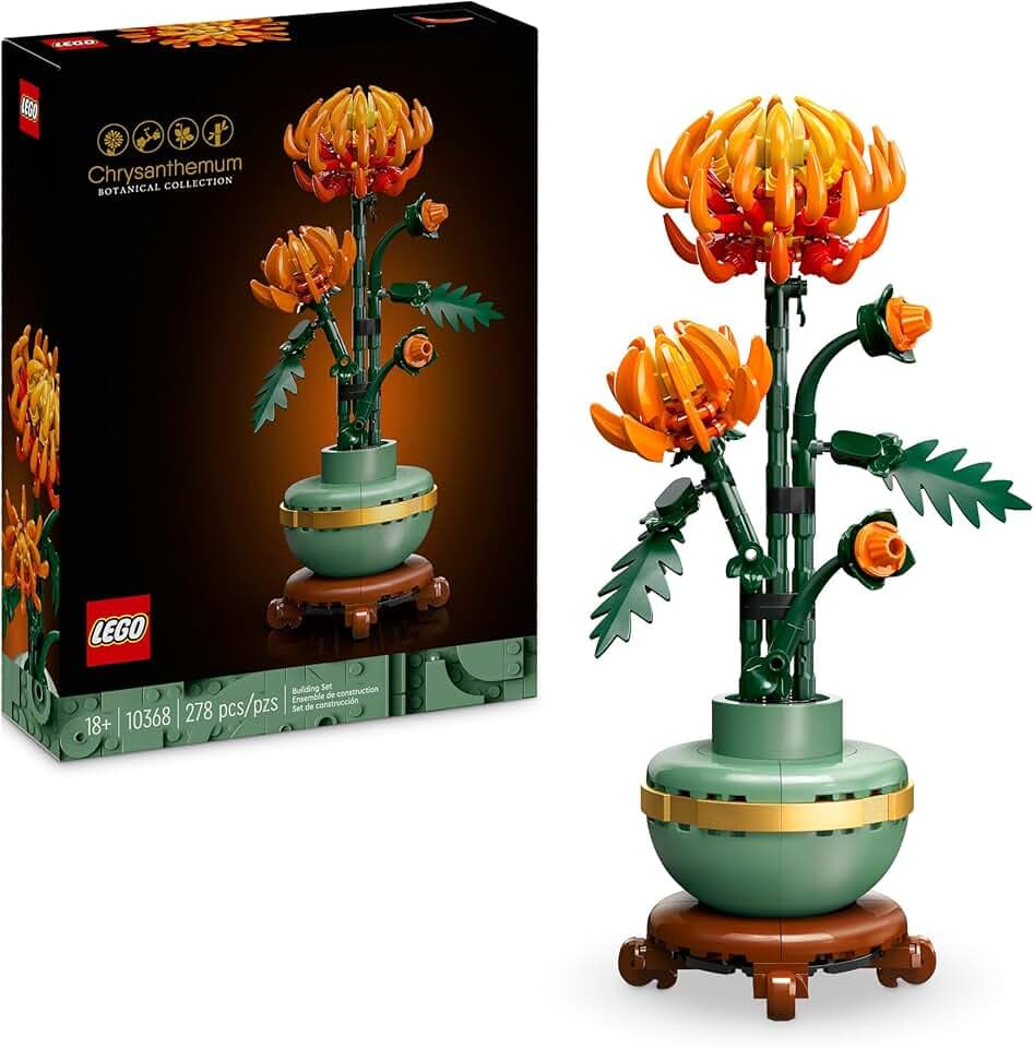 LEGO Botanicals Chrysantheme - Kreatives DIY Set - Geschenk für Teenager und Erwachsene - Kunstblumen Modellbau und Büro Deko - 10368