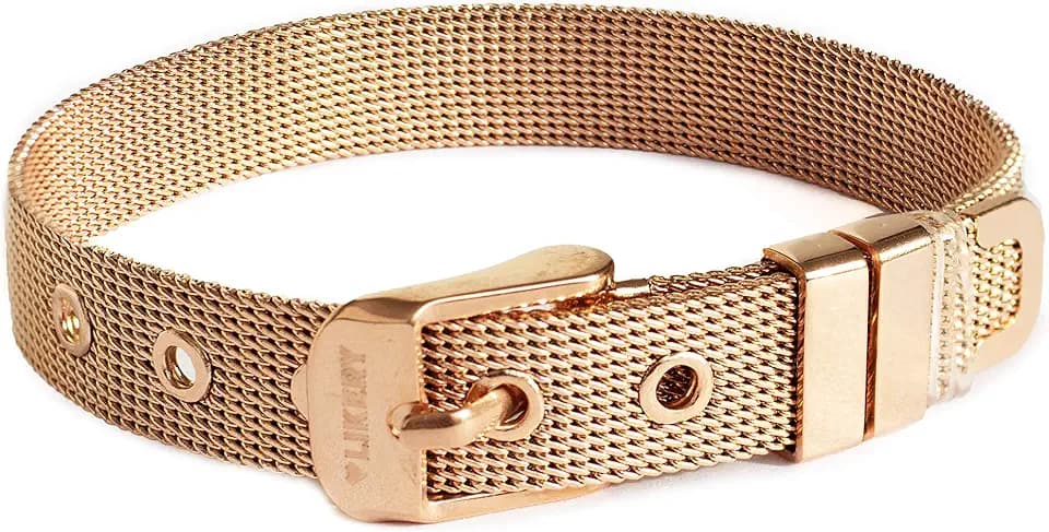 Charmband | Mesh-Charmband | Mesh-Armband | Für Frauen, Mädchen, Jugendliche | Erhältlich in Silber, Gold, Rosé Gold