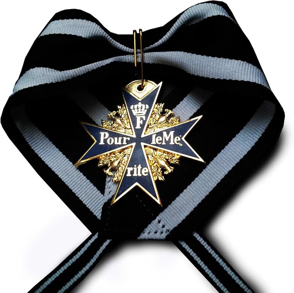 Military Medal Pour Le Merite 24k Gold Plated Blue Max Highest Award Repro