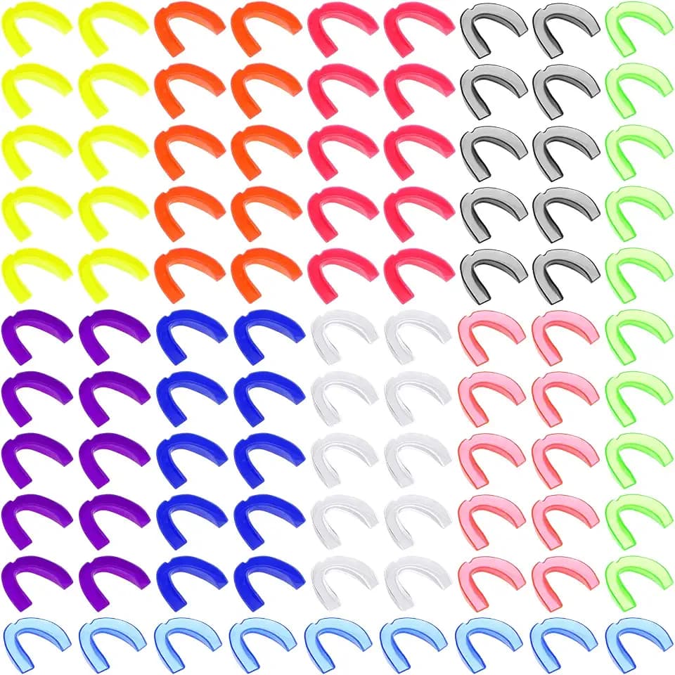 Kathfly 100 Pcs Youth Mouth Guard Football Mouth Guards Bulk Sports Mouthguard Athletic Football Mouthpiece Gum Protection for Boxing Basketball Hockey Karate(Fresh Colors)