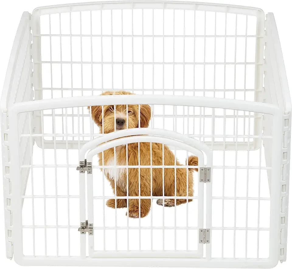 IRIS USA 4-Panel Dog Playpen with Door, Pet Enclosure