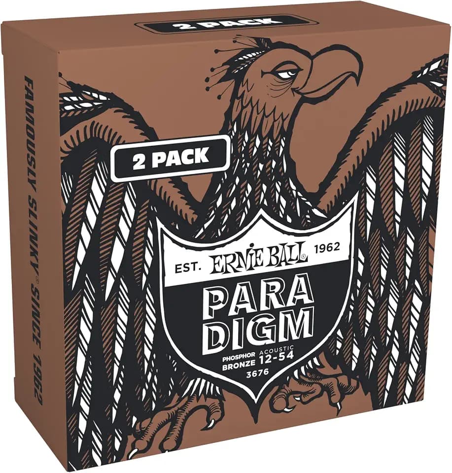 Ernie Ball Medium Light Paradigm Phosphor Bronze 2 Pack 12-54