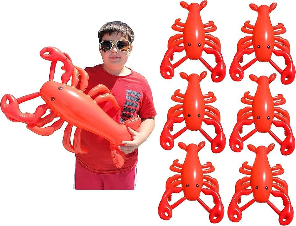 Large 20" RED Blow-up Inflatable Lobster Pool Toy Luau Nautical Clam Bake Beach Hawaii Key West Theme Party Decoration