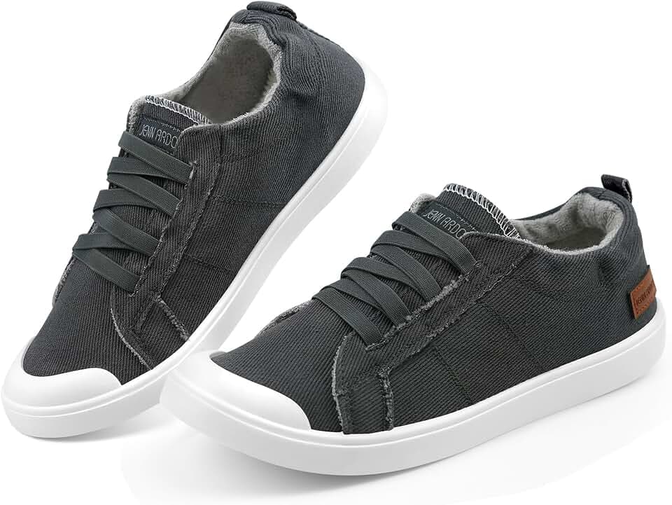JENN ARDOR Slip-on Canvas Fashion Sneakers for Womens Comfortable Casual Walking Flats Elastic Stylish Cute Lightweight Shoes