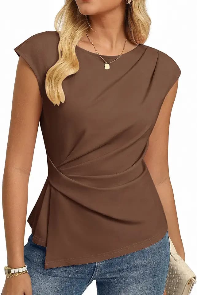 GRACE KARIN Tshirt Damen Elegante Wickelbluse Oberteile Business Work Bluse